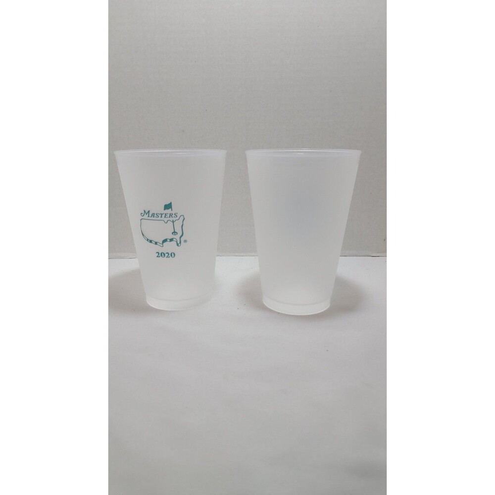 2020 Masters Augusta National Golf Club Clear Frosted Plastic Drink Cup New